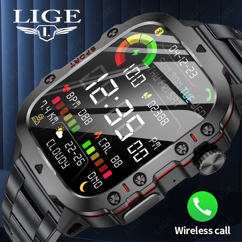 Do Oxygen Meter - LIGE Outdoorowy Smartwatch Sportowy dla Mężczyzn