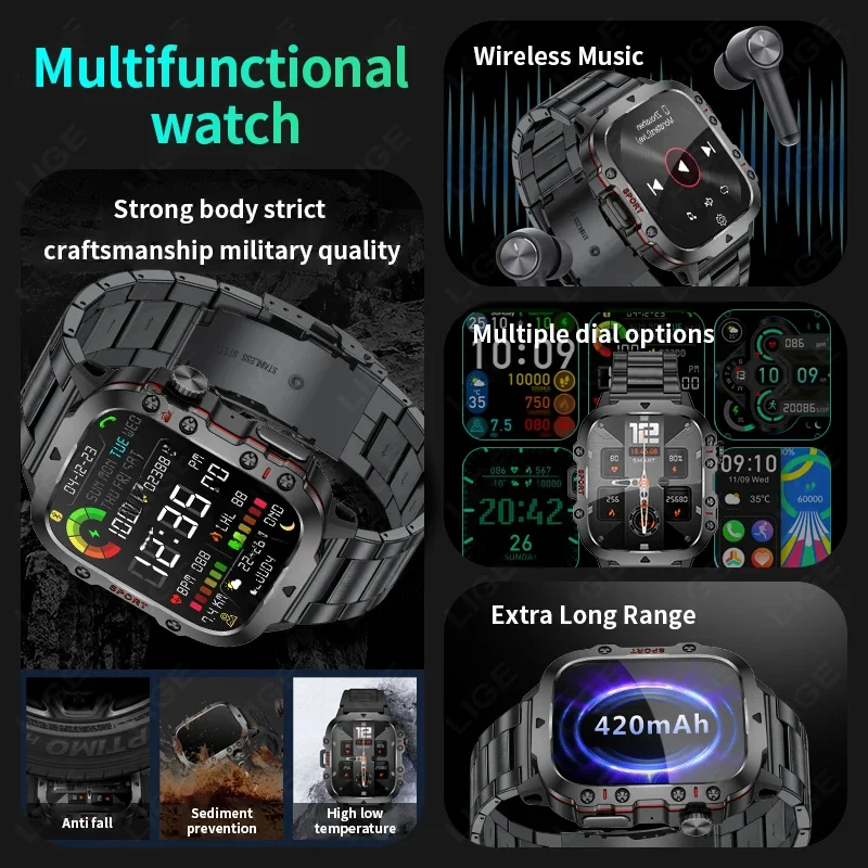 LIGE Outdoorowy Smartwatch Spo – Do Oxygen Meter recenzja i cena